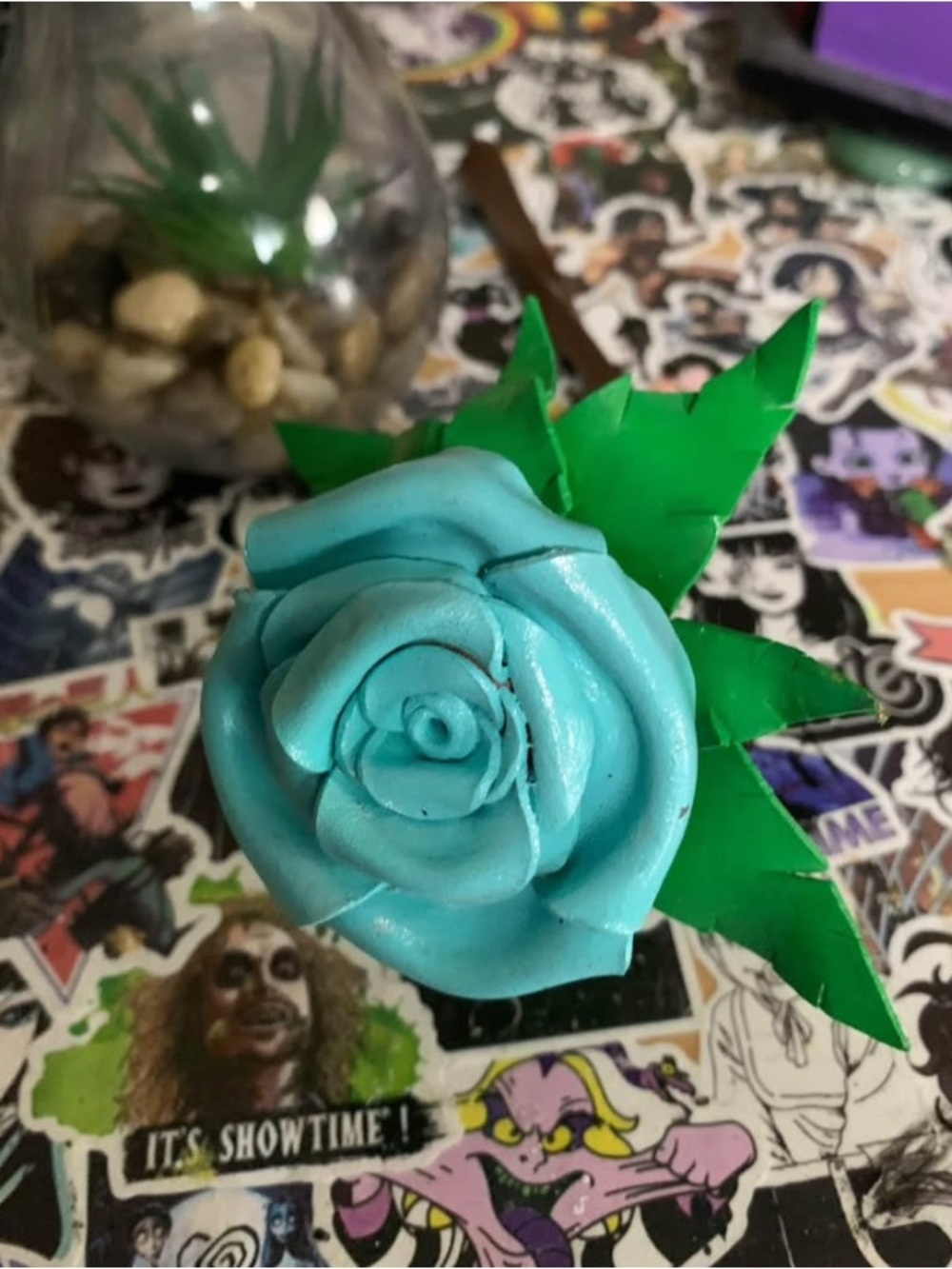 Handcrafted leather rose